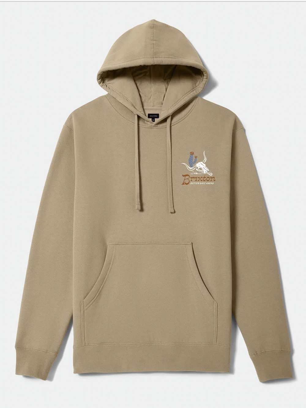 BRIXTON Barren Hoodie Sweatshirt in Sand Brown Tan Men’s “Large” Graphic Hoodie
